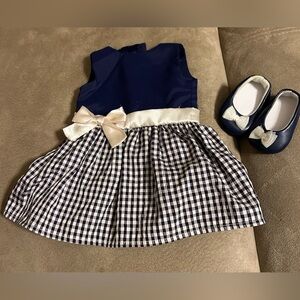 American Girl Blue/White Pet Show Dress and Shoes